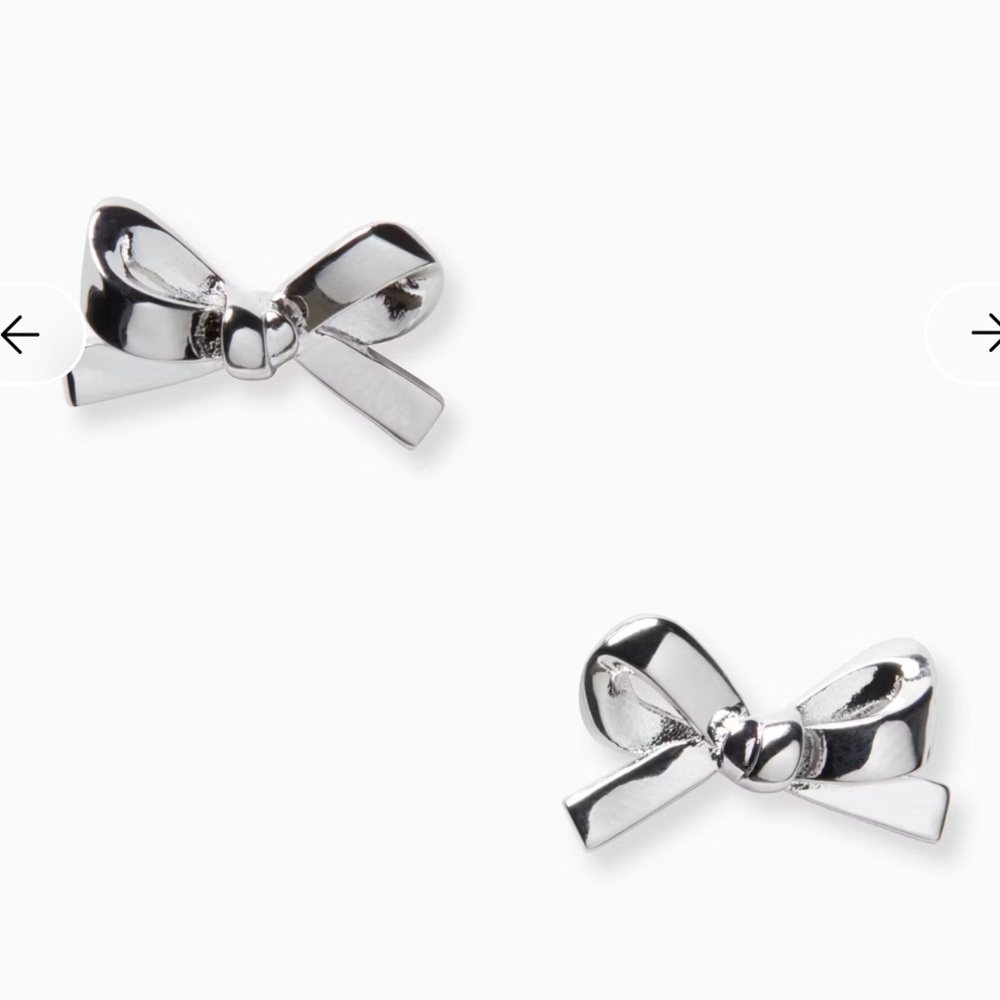 Kate Spade Silver Bow Earrings Skinny Mini Bow Studs - $50 - NWT
